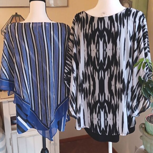 Avenue TWO Top Bundle Size 14-16.  Poncho. Layered. Career. - Picture 5 of 14
